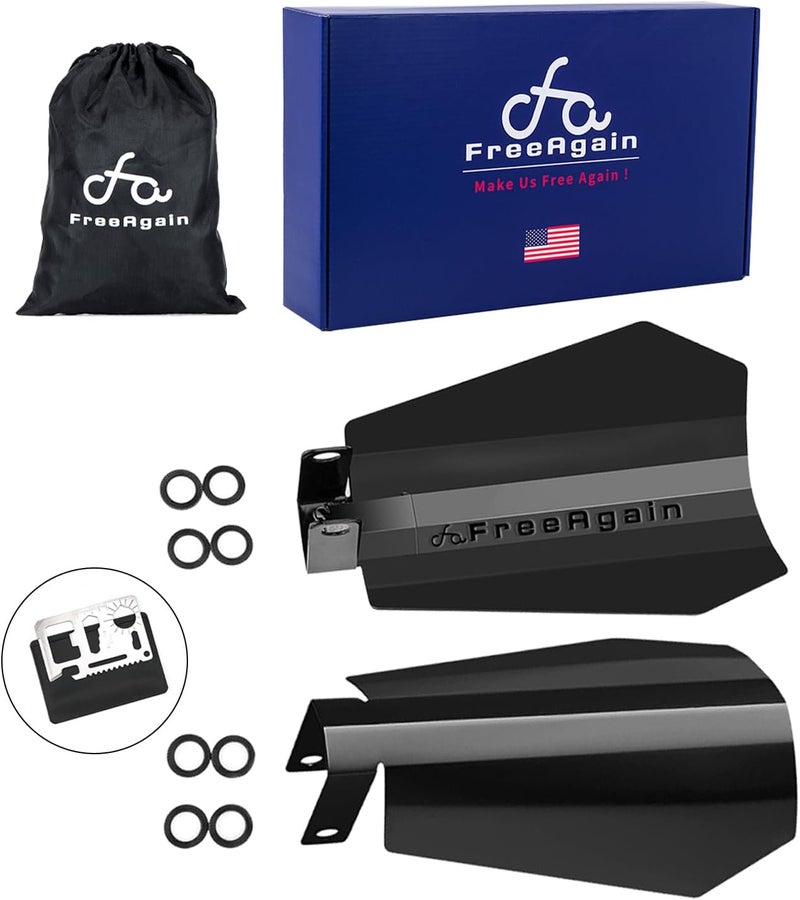 FreeAgain Oversized Coffin Cut Motorcycle Handguards | Extra-Large for Riders with Larger Hands | Compatible with Harley Davidson Touring, Sportster, Dyna Models | Durable Gloss Black Finish - Image 1